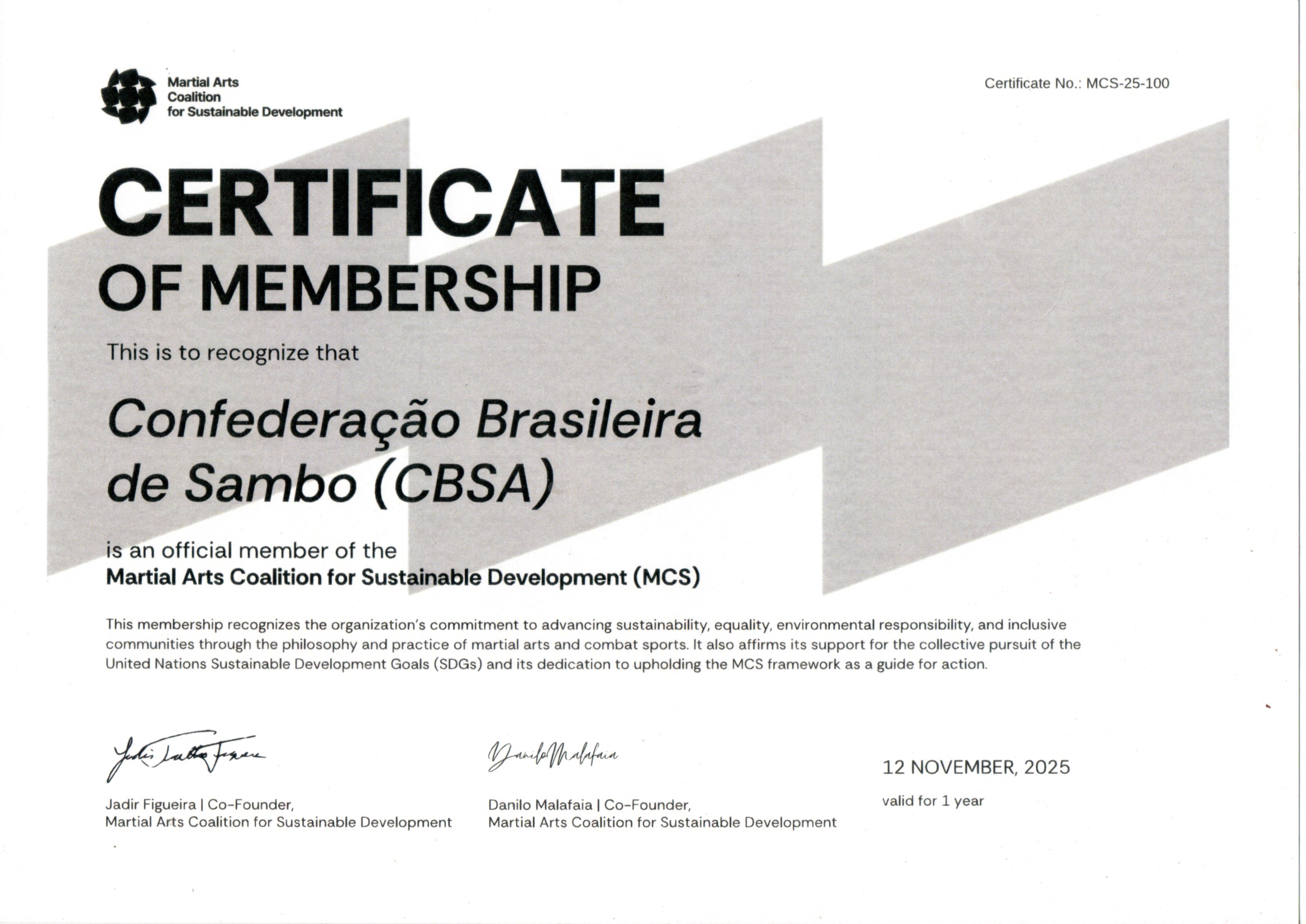 Certificado da Coalizão Internacional ESG
